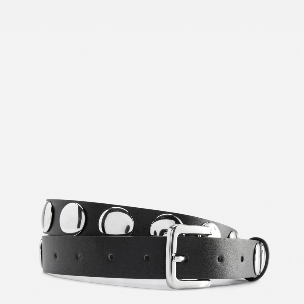 Black Belt with Round Silver Studs